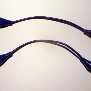 Ledning med krokodillenæb - 15 cm - Blå