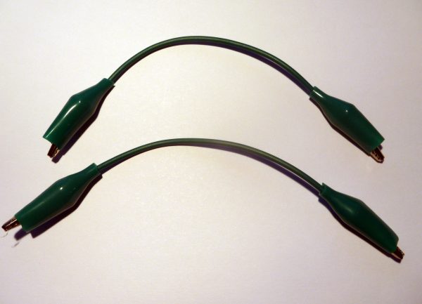 Ledning med krokodillenæb - 15 cm - Grøn