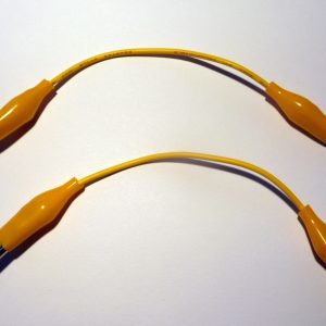 Ledning med krokodillenæb - 15 cm - Gul