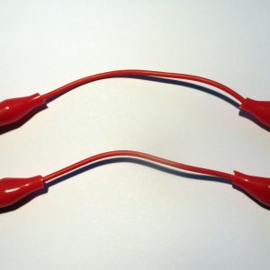 Ledning med krokodillenæb - 15 cm - Rød