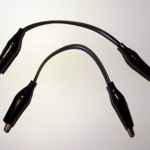 Ledning med krokodillenæb - 15 cm - Sort