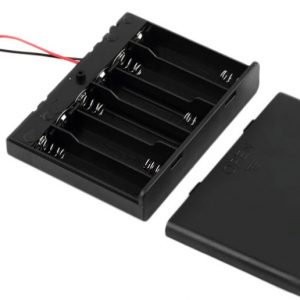 Batteriboks til 6 AA batterier med on/off