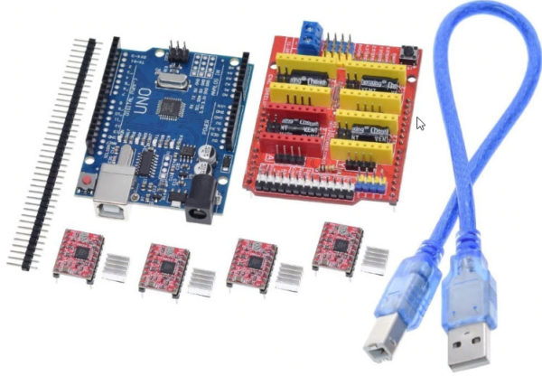 CNC shield v3 engraving machine 3D Printer+ 4pcs A4988 driver expansion board for Arduino + UNO R3 with USB cable