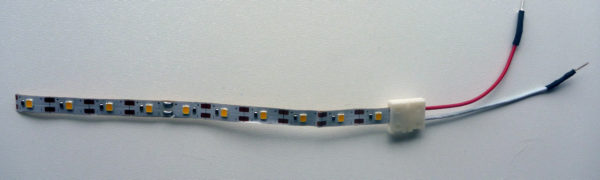 LED strip med 10 hvide lysdioder med hanstik (5V)