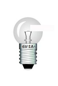Glødepærer 6V 1A  10 stk.